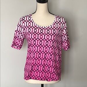 Chico's ultimate tee Pink Geometric Top